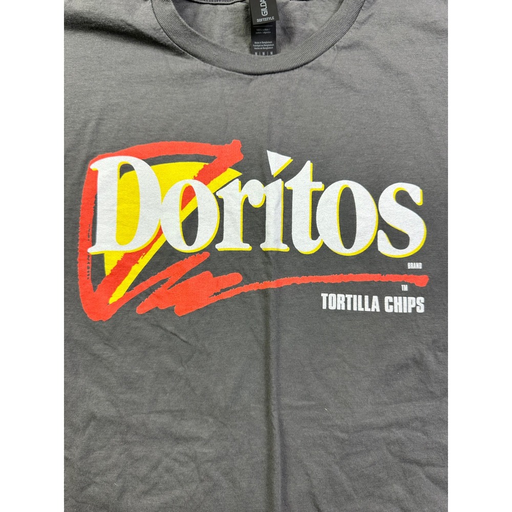 Gildan Softstyle Doritos Tortilla Chips Graphic T-Shirt Gray Men's Medium Retro